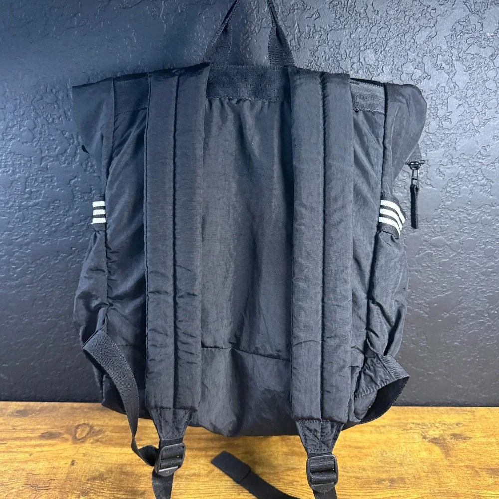 Adidas Roll-Top Buckle Black Nylon Backpack Mens Unisex OSFA‎